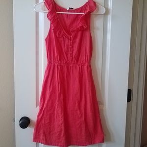 Coral Pink Linen Dress